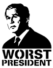 Download 'Worst President Ever' free anti-Bush stencil pattern artwork.